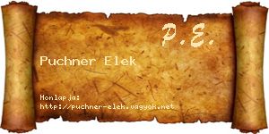 Puchner Elek névjegykártya